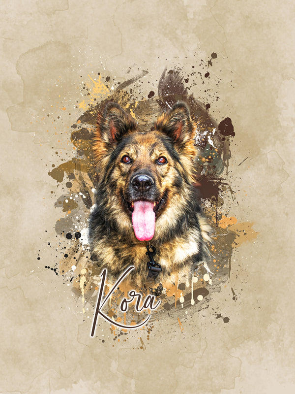 Tierisches Aquarell Portrait